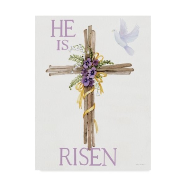 Trademark Fine Art Kathleen Parr Mckenna 'Easter Blessing Saying Iii With Cross' Canvas Art, 14x19 WAP09872-C1419GG